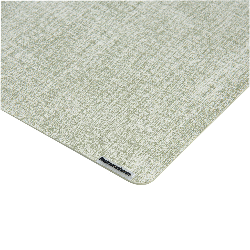Denim Mesh Rectangle Green Vinyl Linen-Feel Placemat - 17 3/4" x 11 3/4" - 6 count box