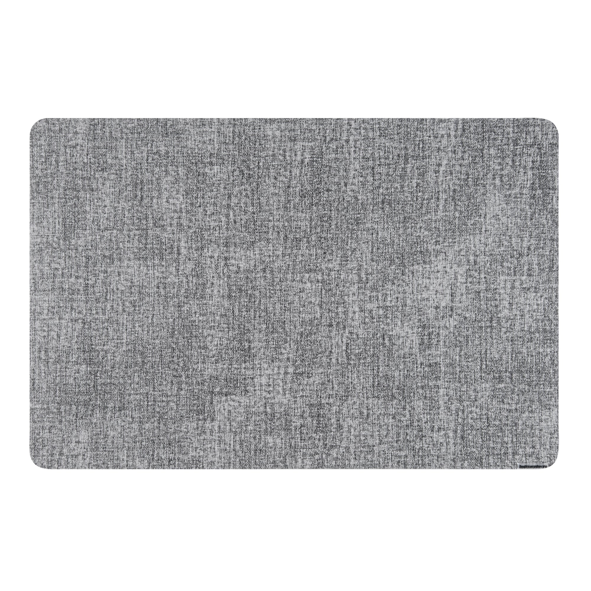 Denim Mesh Rectangle Light Gray Vinyl Linen-Feel Placemat - 17 3/4" x 11 3/4" - 6 count box