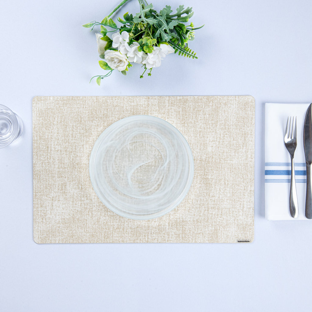 Denim Mesh Rectangle White Vinyl Linen-Feel Placemat - 17 3/4" x 11 3/4" - 6 count box