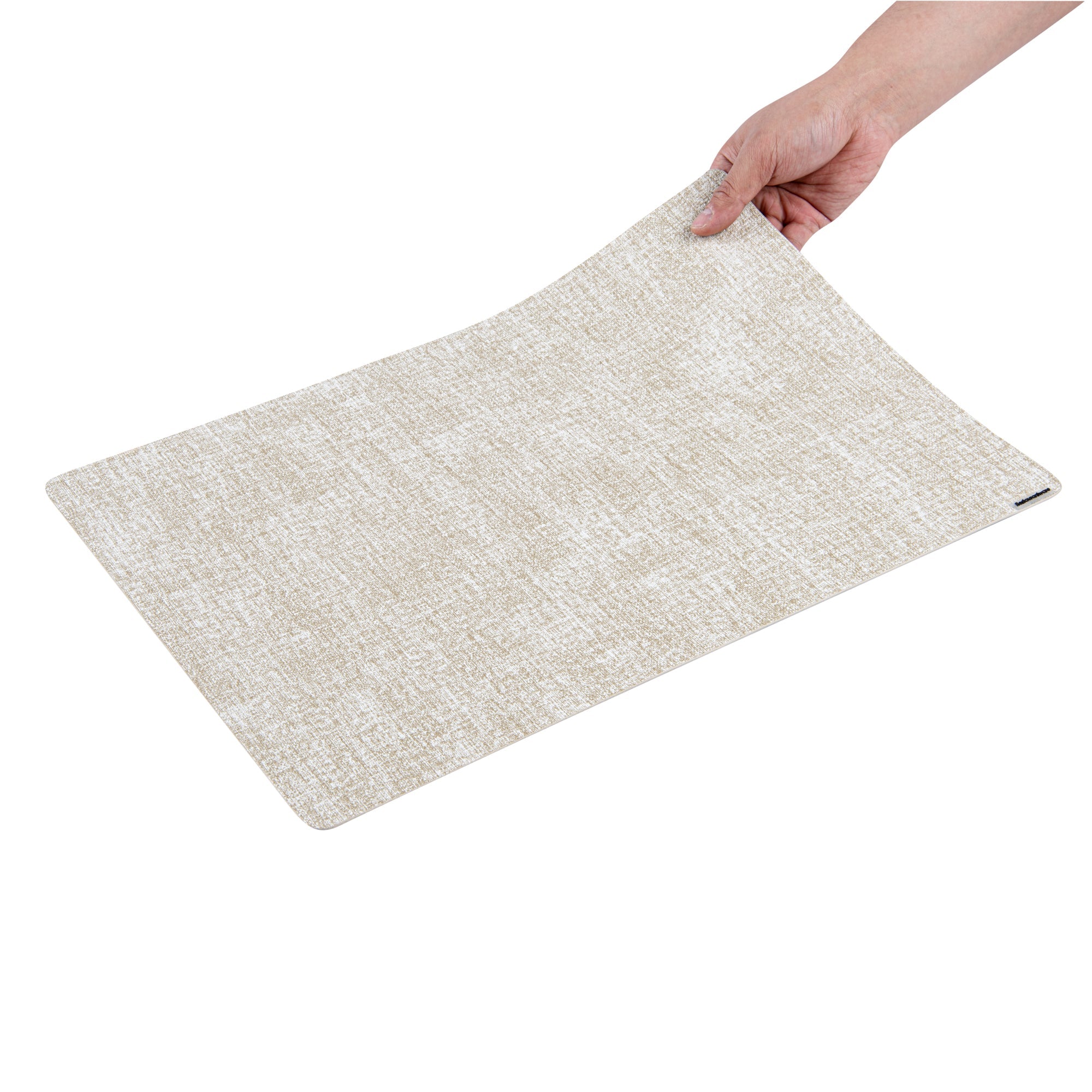 Denim Mesh Rectangle White Vinyl Linen-Feel Placemat - 17 3/4" x 11 3/4" - 6 count box