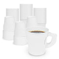 Restpresso 7 oz White Paper Coffee Cup - with Handle, Single Wall - 2 3/4" x 2 3/4" x 3" - 100 count box