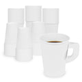 Restpresso 9 oz White Paper Coffee Cup - with Handle, Single Wall - 3" x 3" x 3 1/2" - 100 count box