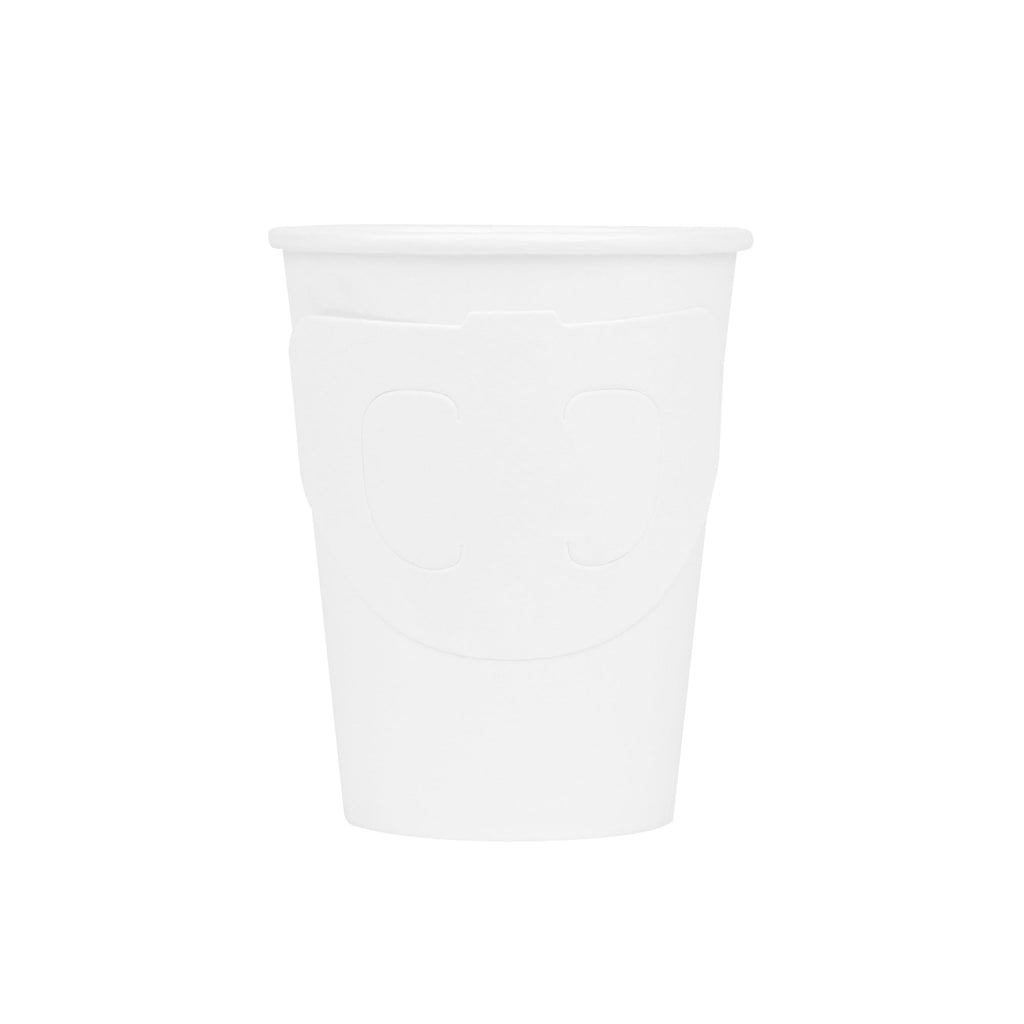 Restpresso 9 oz White Paper Coffee Cup - with Handle, Single Wall - 3" x 3" x 3 1/2" - 1000 count box