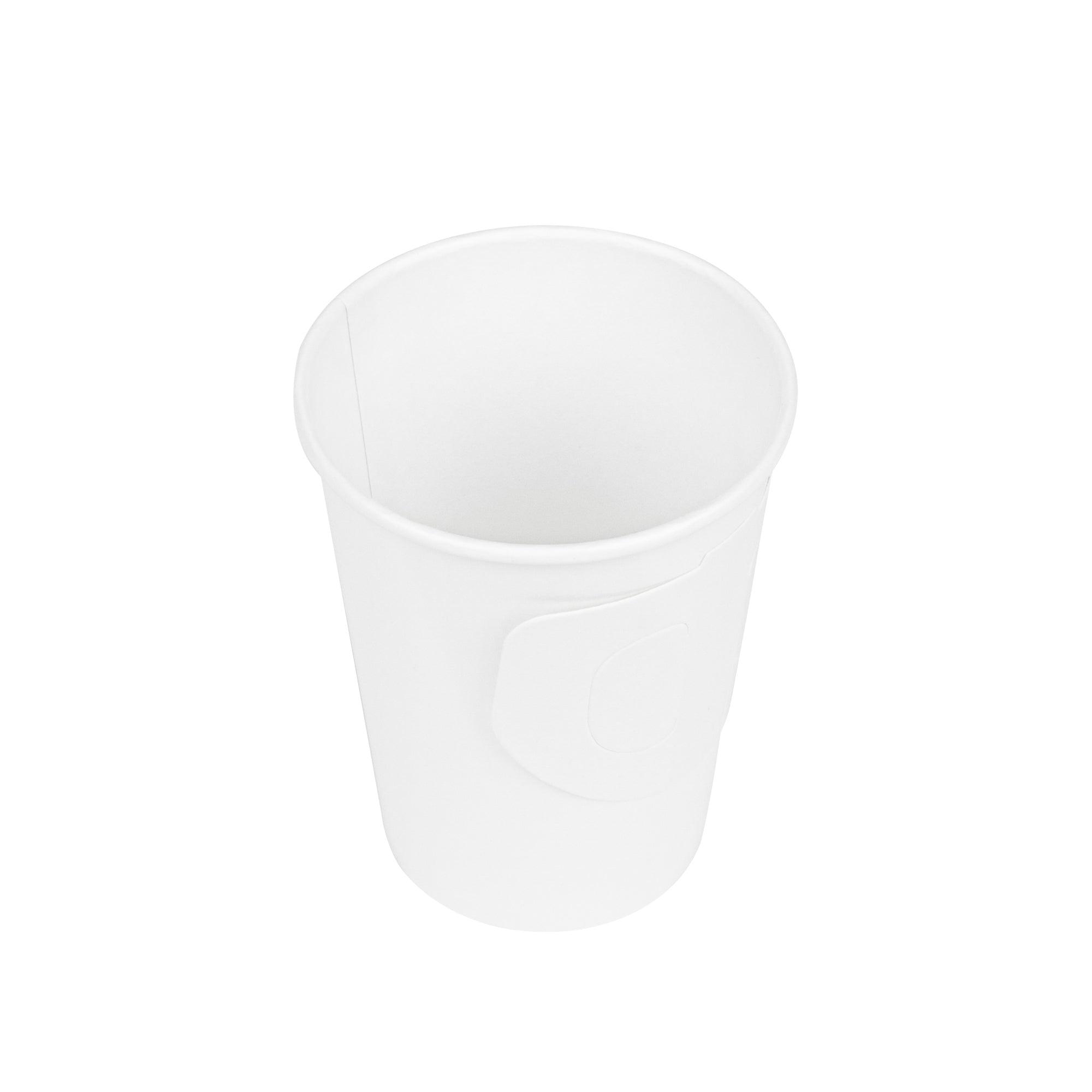 Restpresso 9 oz White Paper Coffee Cup - with Handle, Single Wall - 3" x 3" x 3 1/2" - 1000 count box