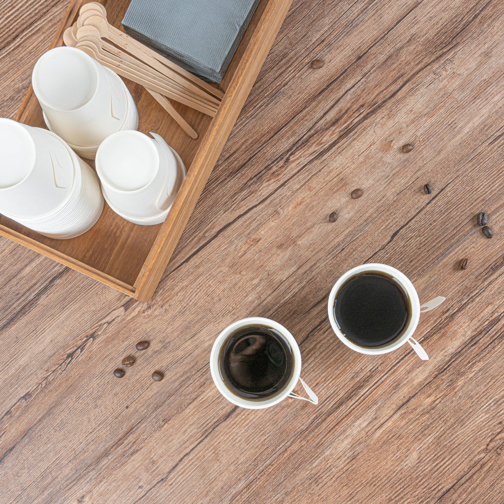 Restpresso 9 oz White Paper Coffee Cup - with Handle, Single Wall - 3" x 3" x 3 1/2" - 1000 count box