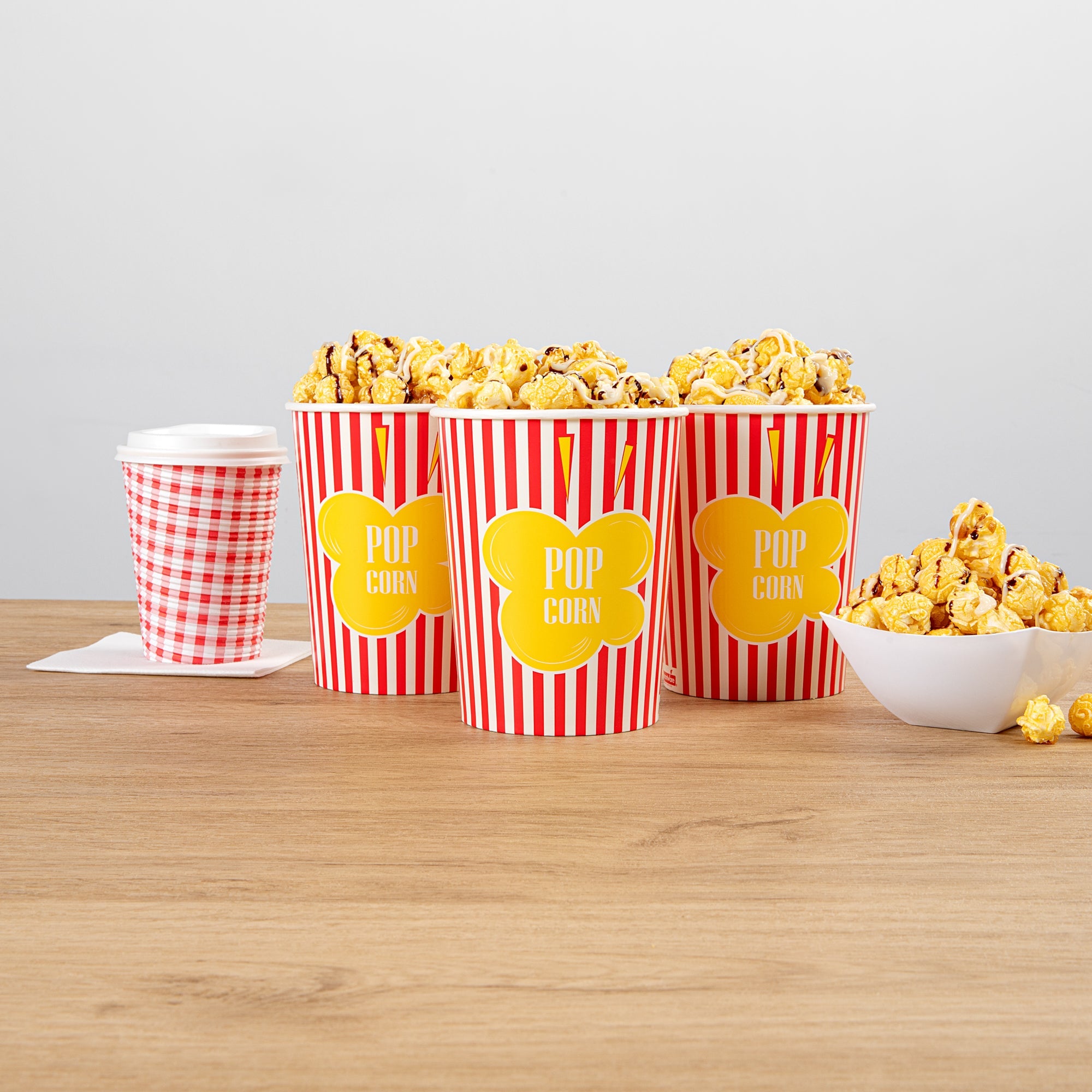 Bio Tek 32 oz Red Paper Popcorn Cup - 100 count box