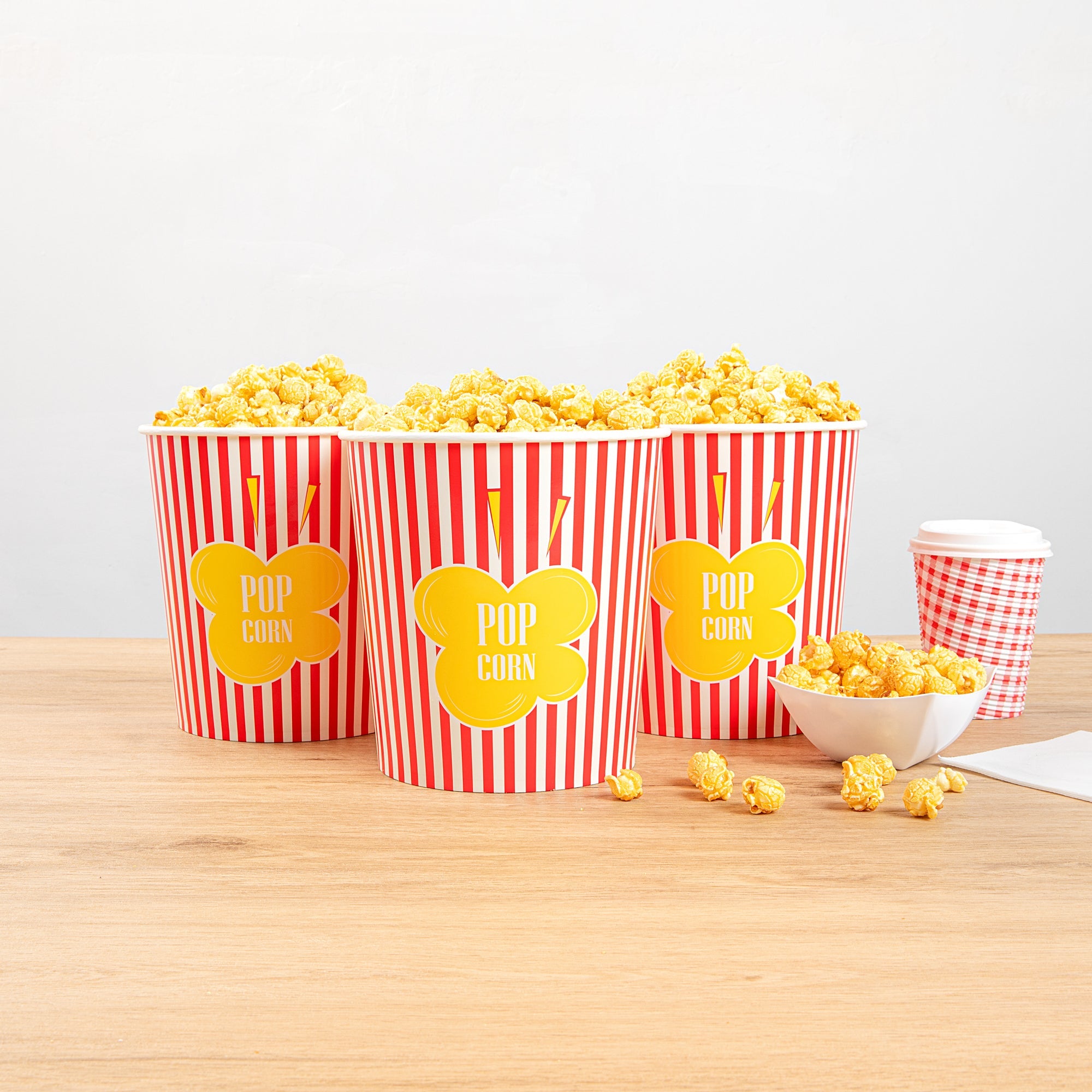 Bio Tek 130 oz Red Paper Popcorn Bucket - 100 count box
