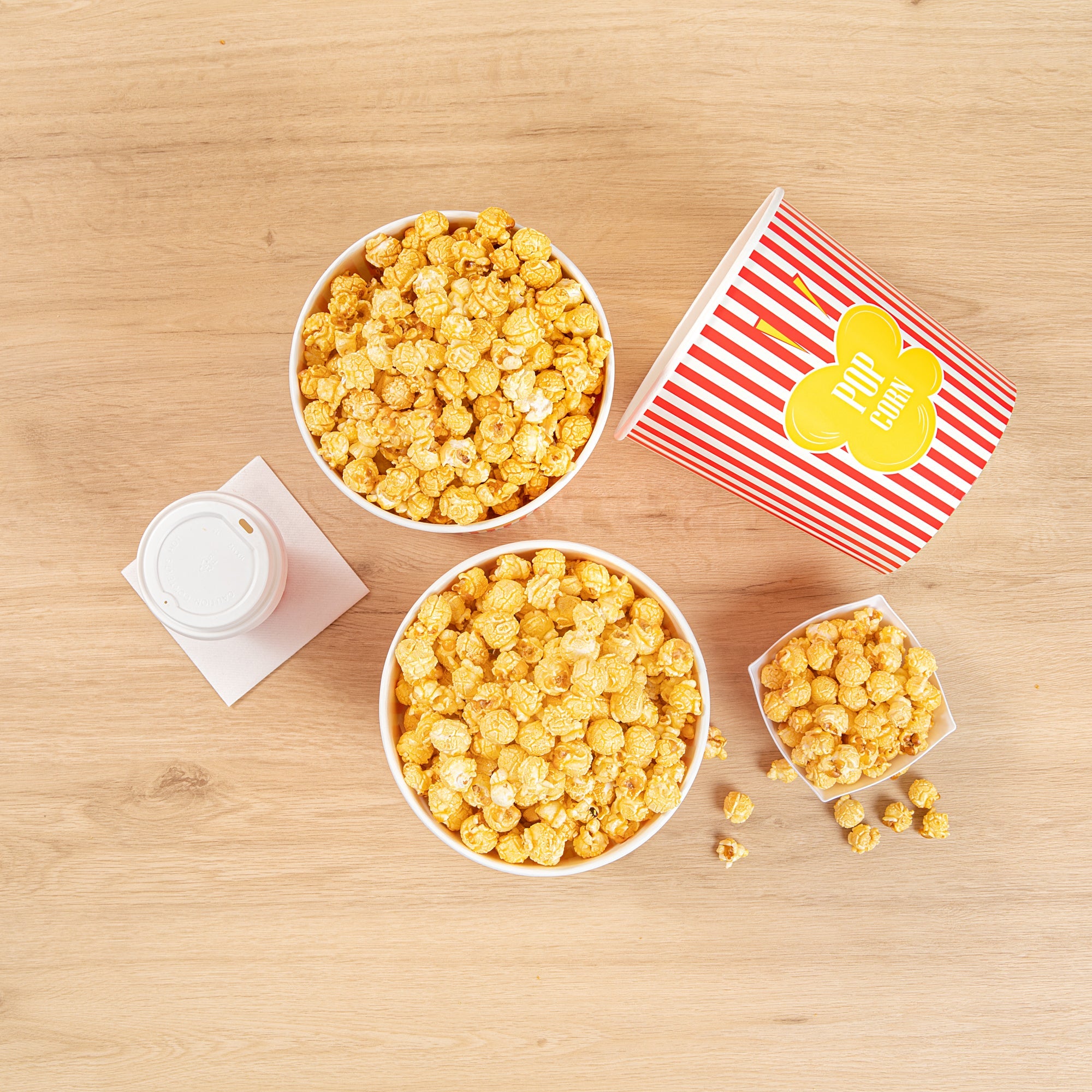 Bio Tek 130 oz Red Paper Popcorn Bucket - 100 count box