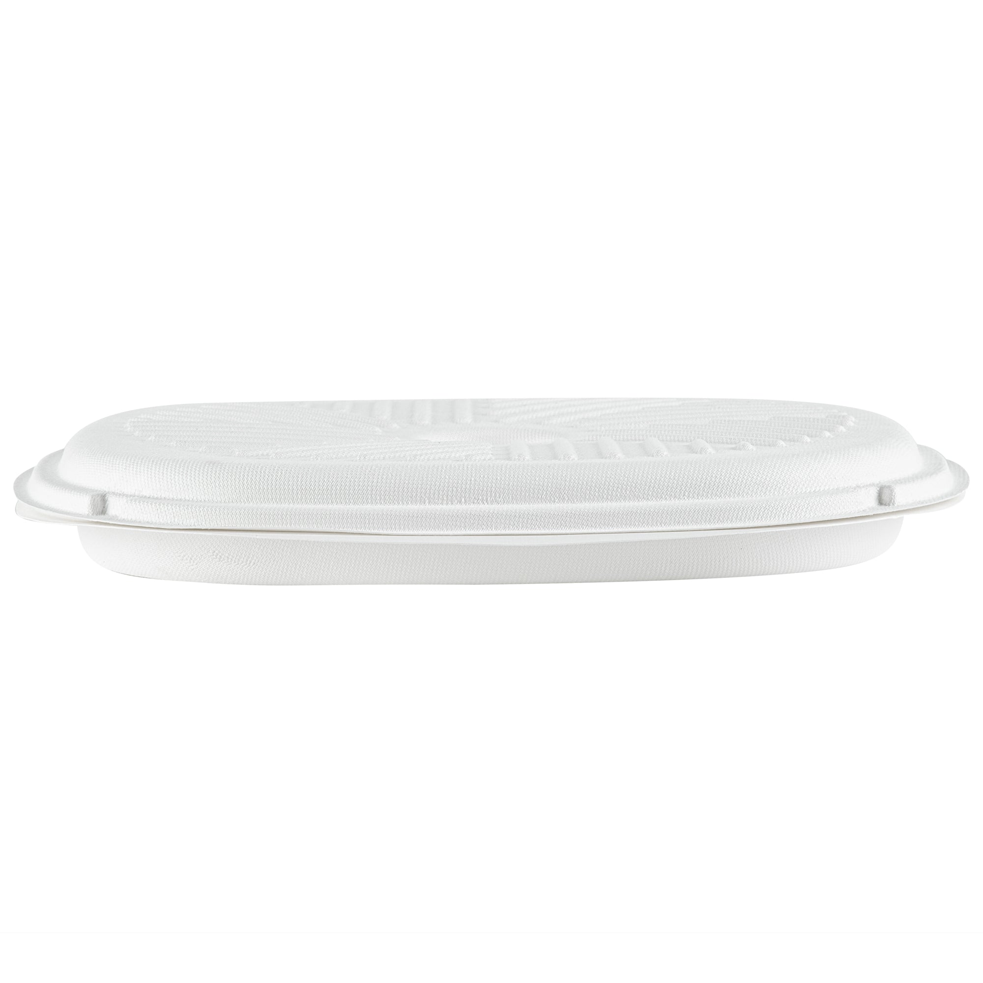 Pulp Safe No PFAS Added White Sugarcane / Bagasse Pizza Box - 13 3/4" x 13 3/4" x 1" - 50 count box