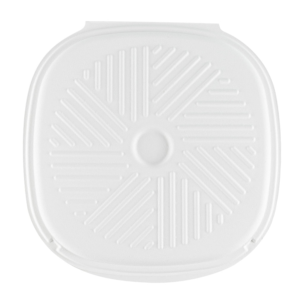 Pulp Safe No PFAS Added White Sugarcane / Bagasse Pizza Box - 13 3/4" x 13 3/4" x 1" - 50 count box