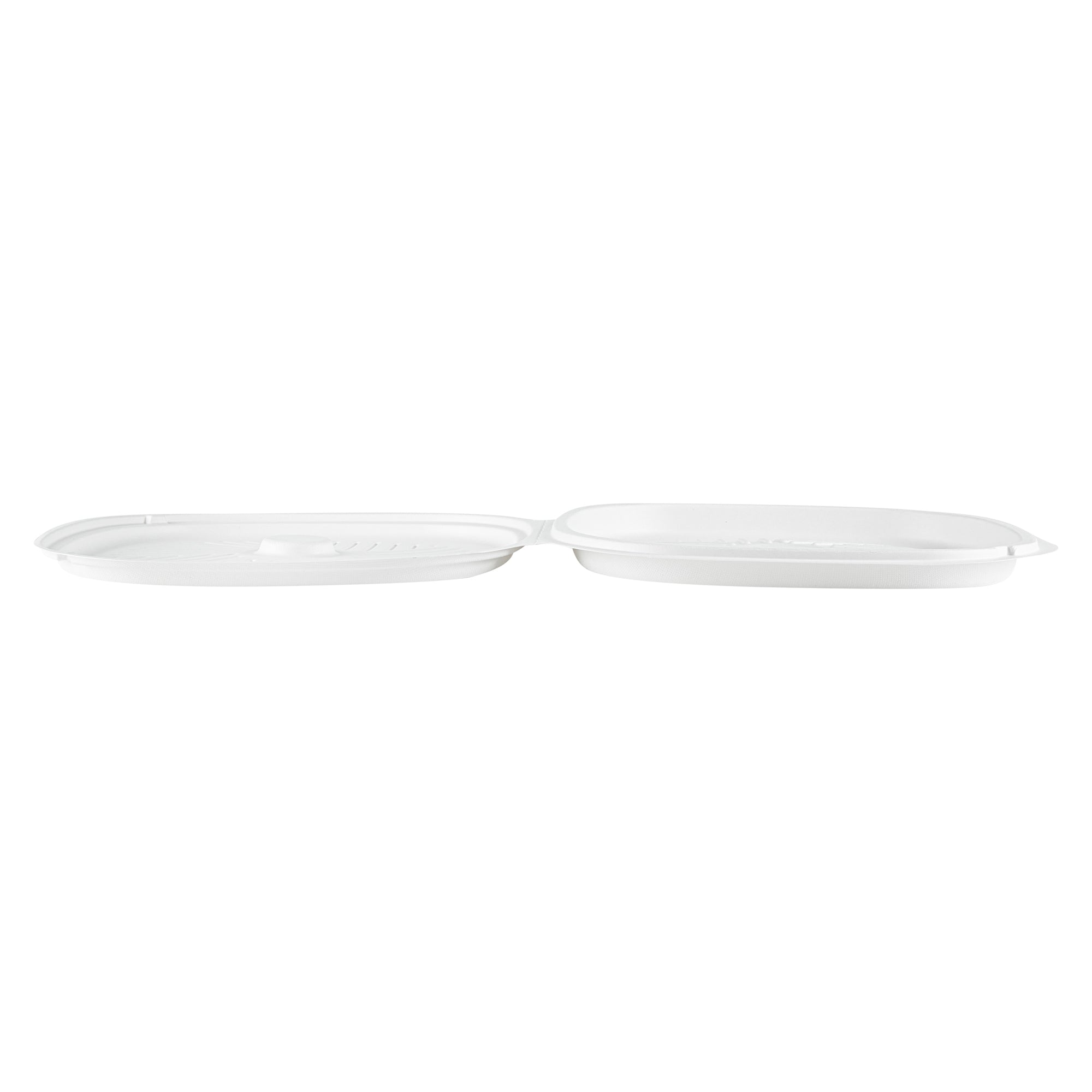 Pulp Safe No PFAS Added White Sugarcane / Bagasse Pizza Box - 13 3/4" x 13 3/4" x 1" - 50 count box