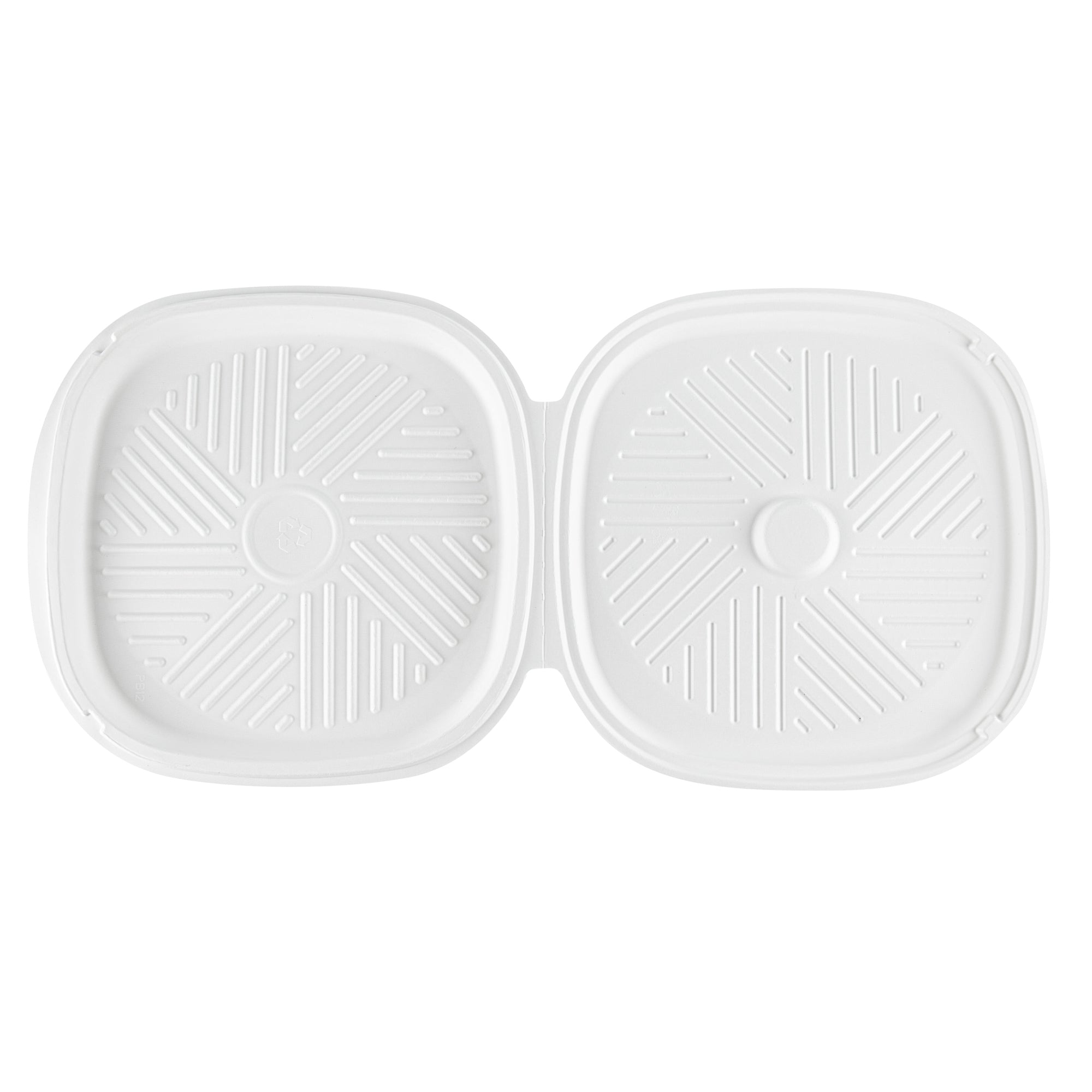 Pulp Safe No PFAS Added White Sugarcane / Bagasse Pizza Box - 13 3/4" x 13 3/4" x 1" - 50 count box