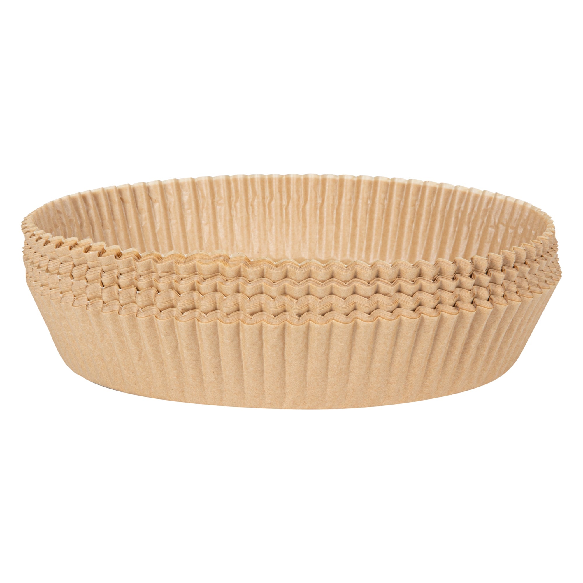 Pastry Tek Round Unbleached Air Fryer Liner / Parchment Paper - Silicone Coated - 8" x 8" x 1 3/4" - 100 count box