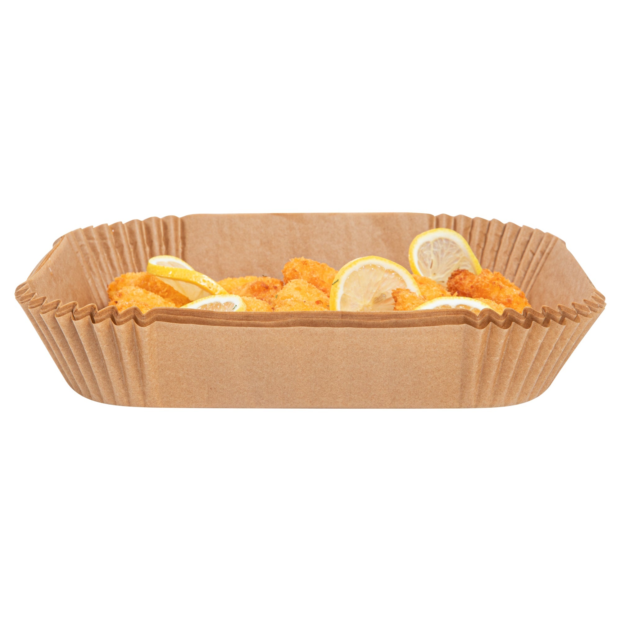 Pastry Tek Square Unbleached Air Fryer Liner / Parchment Paper - Silicone Coated - 8" x 8" x 1 3/4" - 100 count box