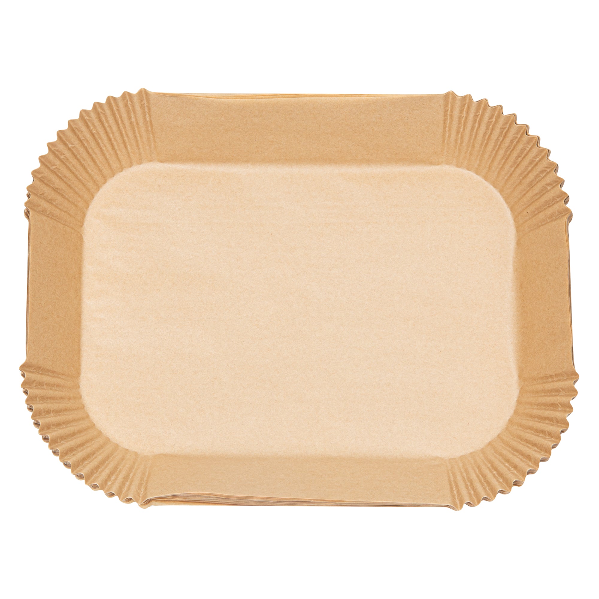 Pastry Tek Rectangle Unbleached Air Fryer Liner / Parchment Paper - Silicone Coated - 8" x 5 1/2" x 1 3/4" - 100 count box