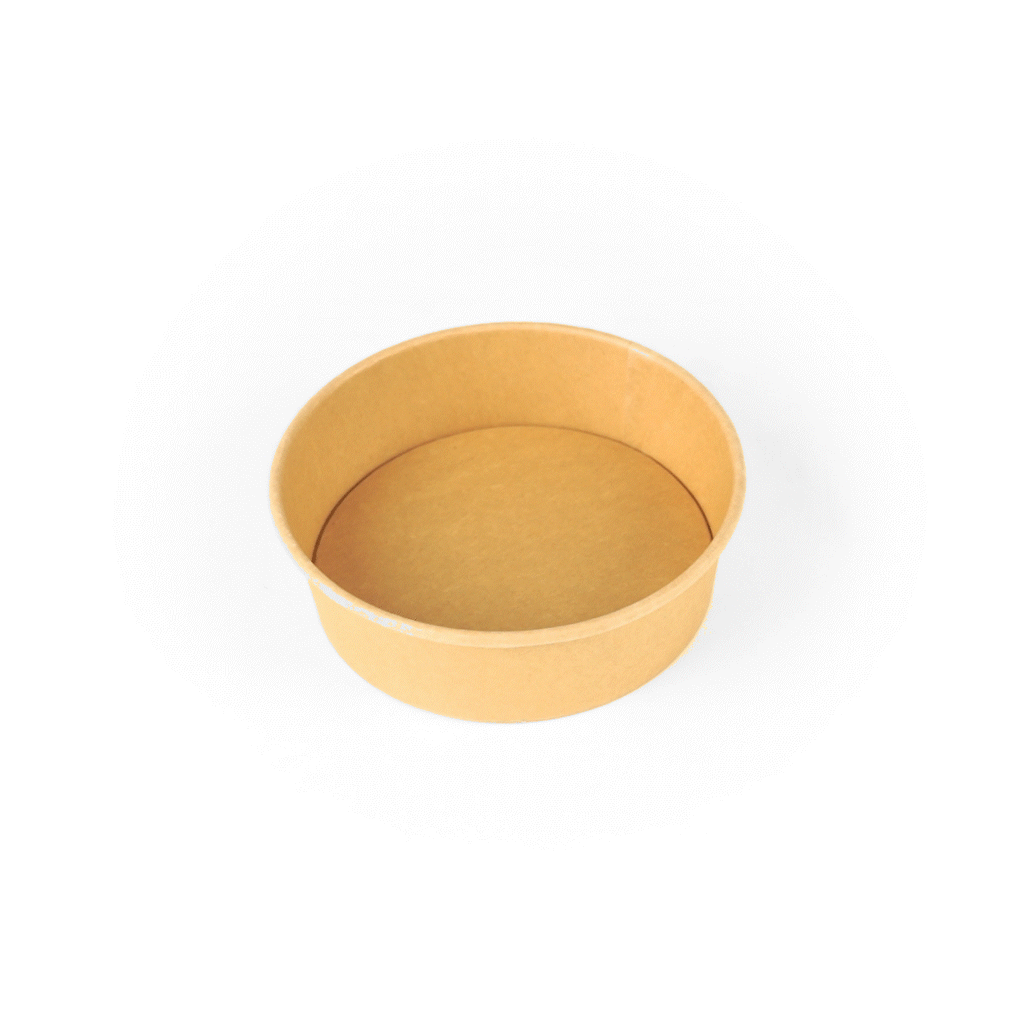 Bio Tek 17 oz Round Kraft Paper Take Out Container - 6" x 6" x 1 3/4" - 50 count box