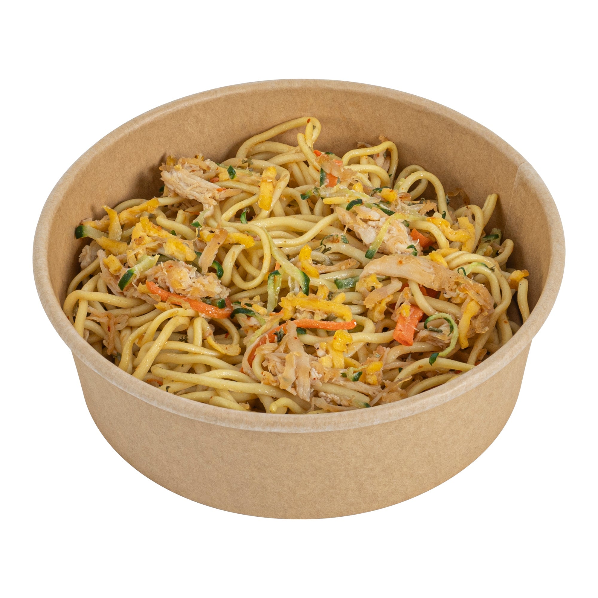 Bio Tek 17 oz Round Kraft Paper Take Out Container - 6" x 6" x 1 3/4" - 200 count box
