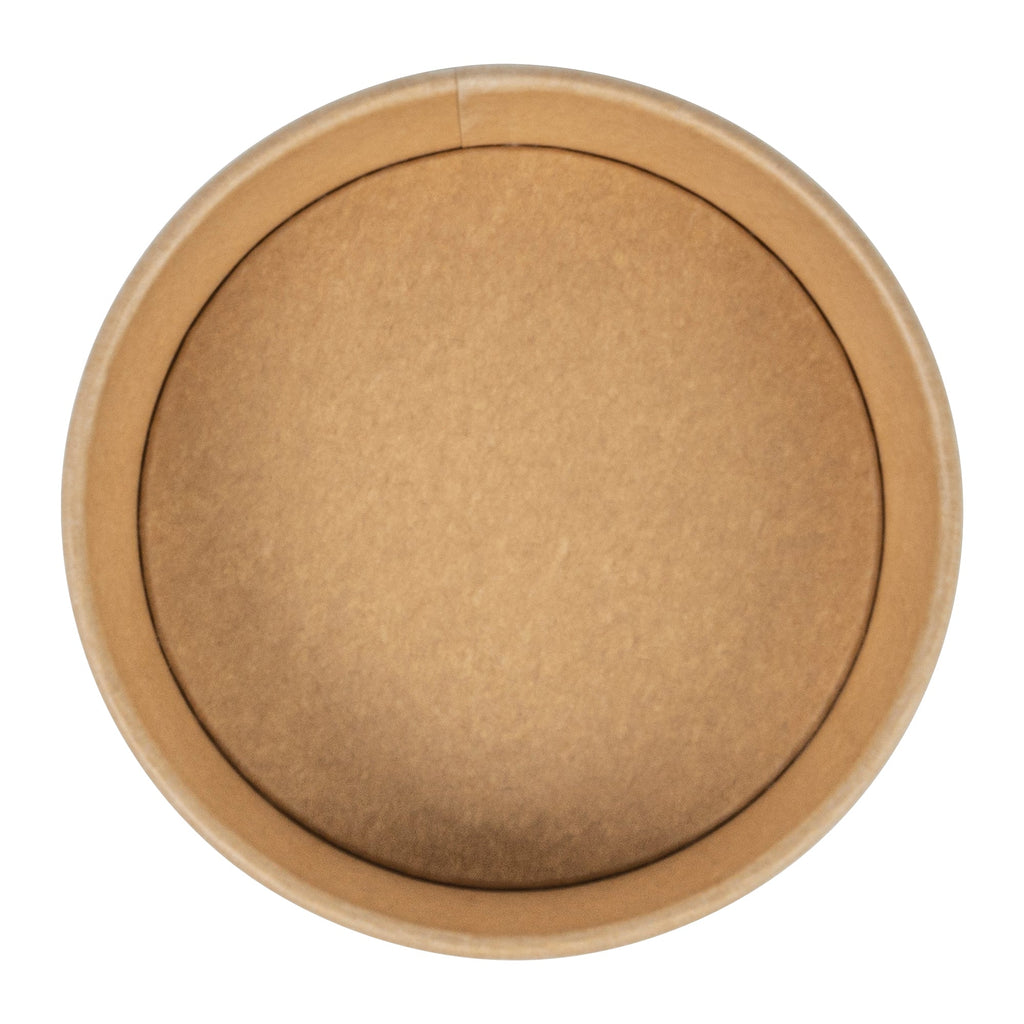 Bio Tek 17 oz Round Kraft Paper Take Out Container - 6" x 6" x 1 3/4" - 200 count box