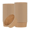 Bio Tek 37 oz Round Kraft Paper Take Out Container - 6 1/2" x 6 1/2" x 2 1/2" - 200 count box