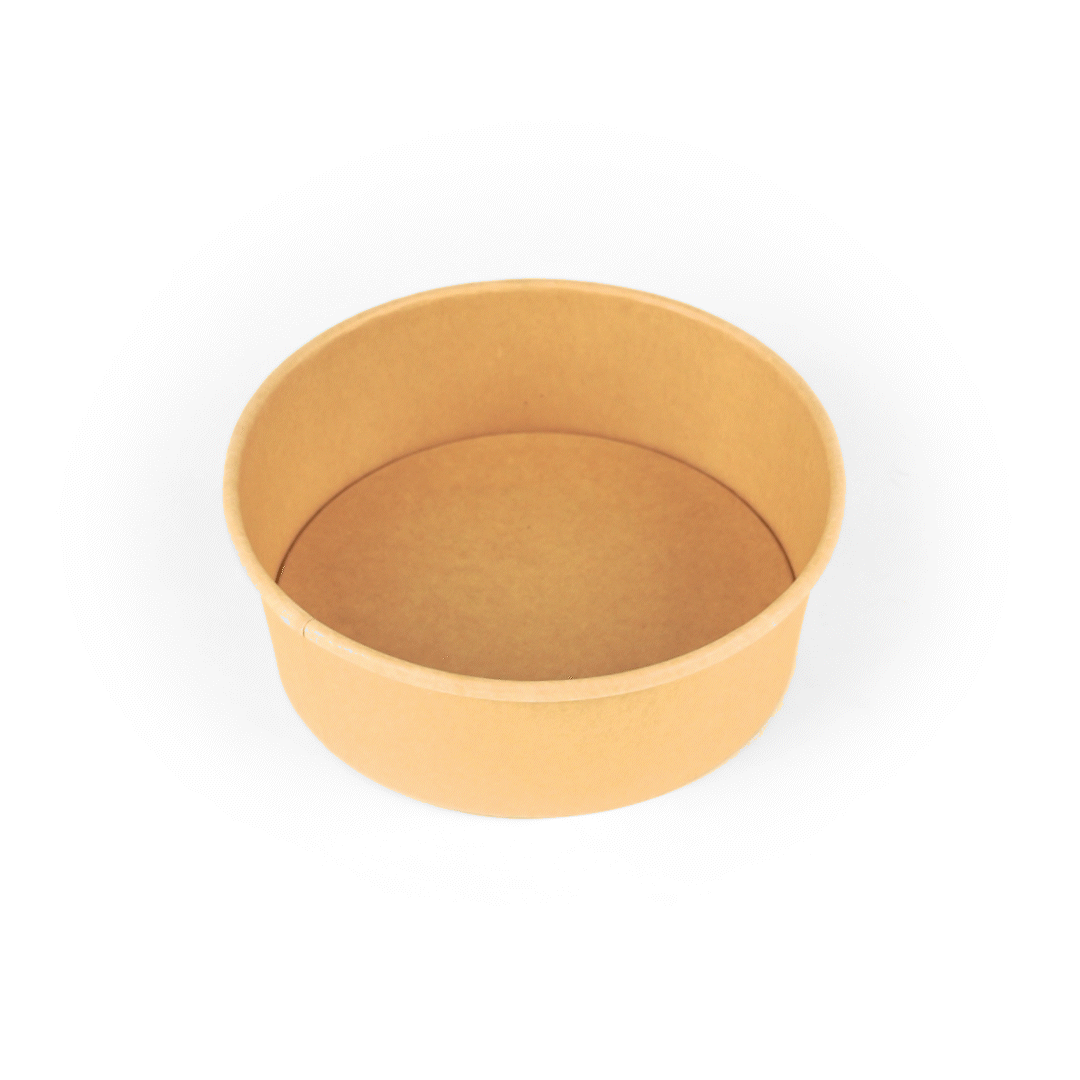 Bio Tek 45 oz Round Kraft Paper Take Out Container - 7 1/4" x 7 1/4" x 2 1/2" - 50 count box