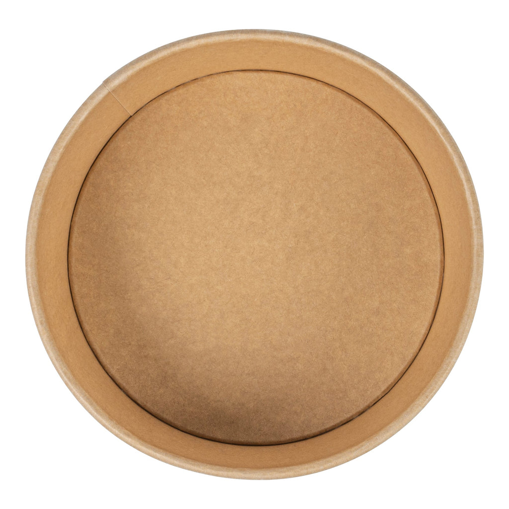 Bio Tek 45 oz Round Kraft Paper Take Out Container - 7 1/4" x 7 1/4" x 2 1/2" - 200 count box
