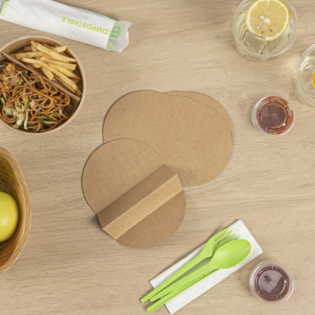 Bio Tek Kraft Paper 2-Compartment Insert - Fits 17, 25, 33 and 34 oz Containers - 200 count box