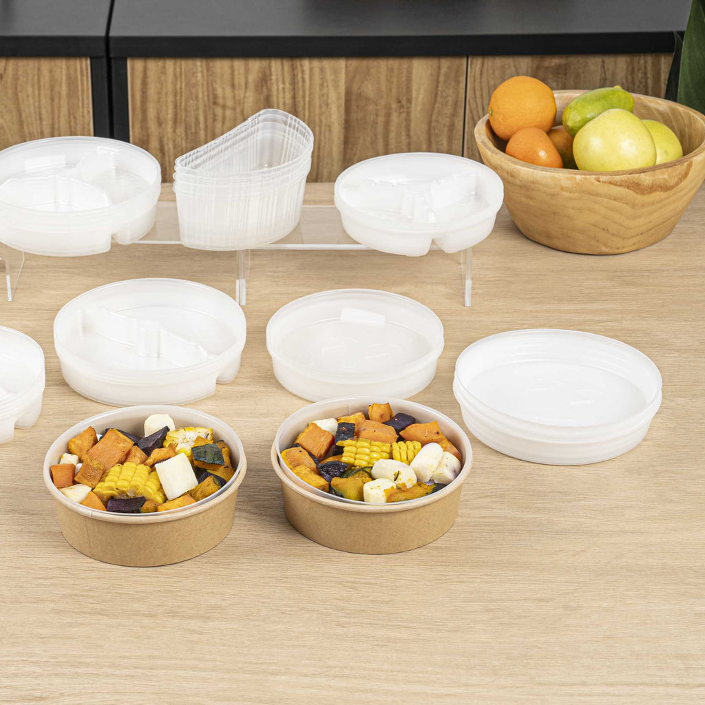 Bio Tek 12 oz White Plastic Insert Tray - Fits 17-45 oz Containers - 200 count box
