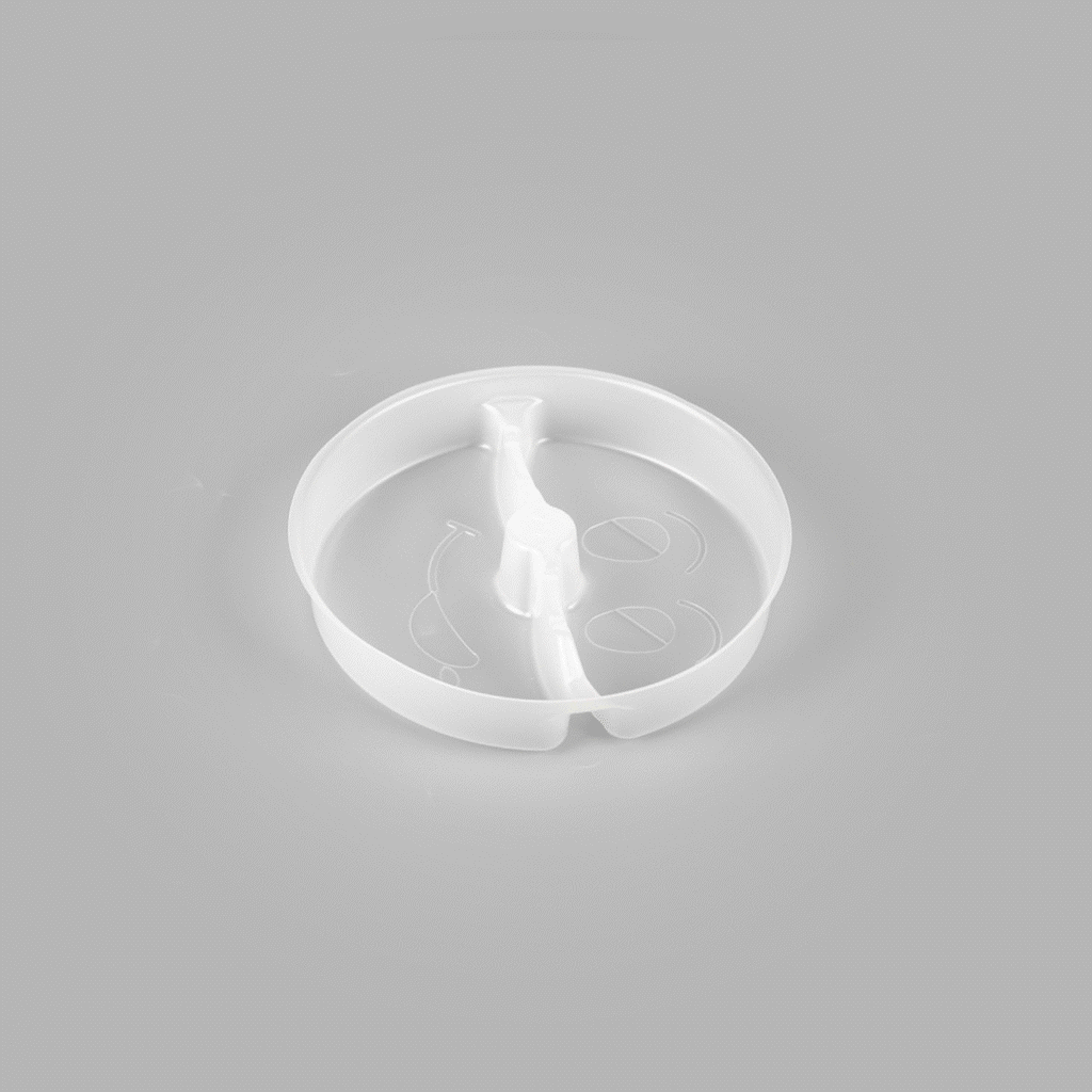 Bio Tek 12 oz White Plastic 2-Compartment Insert Tray - Fits 17-45 oz Containers - 50 count box