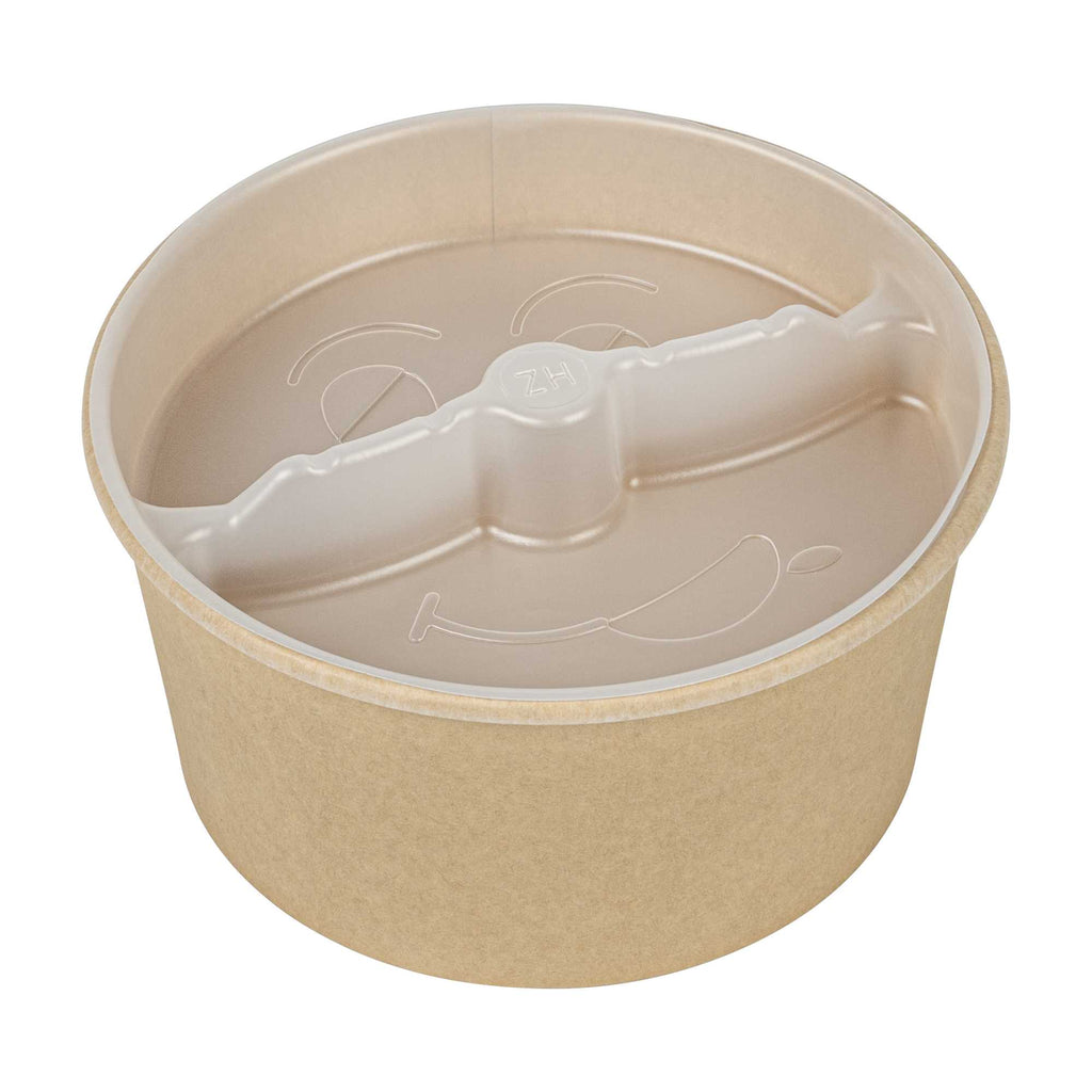 Bio Tek 12 oz White Plastic 2-Compartment Insert Tray - Fits 17-45 oz Containers - 200 count box