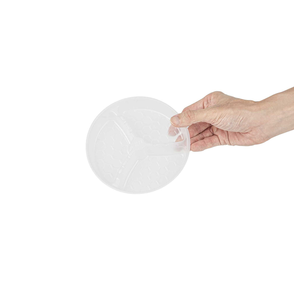 Bio Tek 12 oz White Plastic 3-Compartment Insert Tray - Fits 17-45 oz Containers - 50 count box
