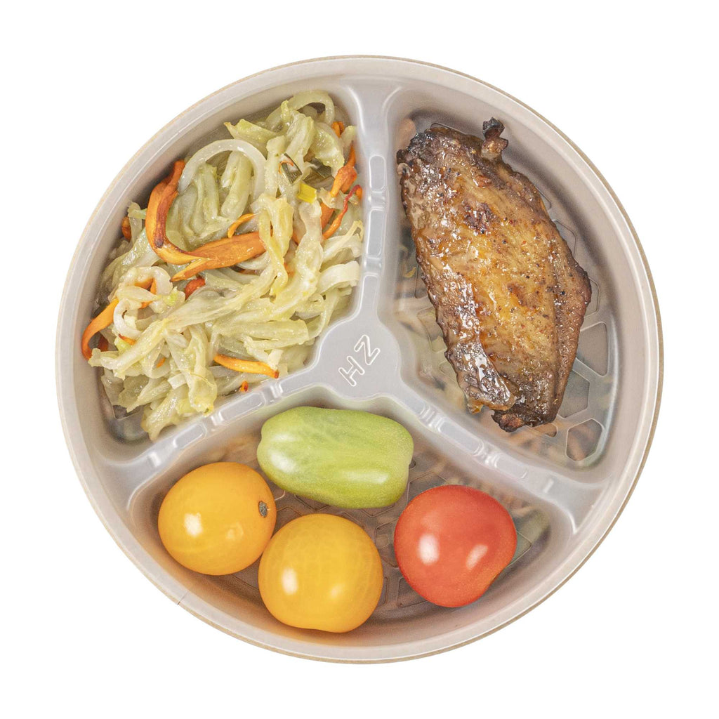 Bio Tek 12 oz White Plastic 3-Compartment Insert Tray - Fits 17-45 oz Containers - 50 count box