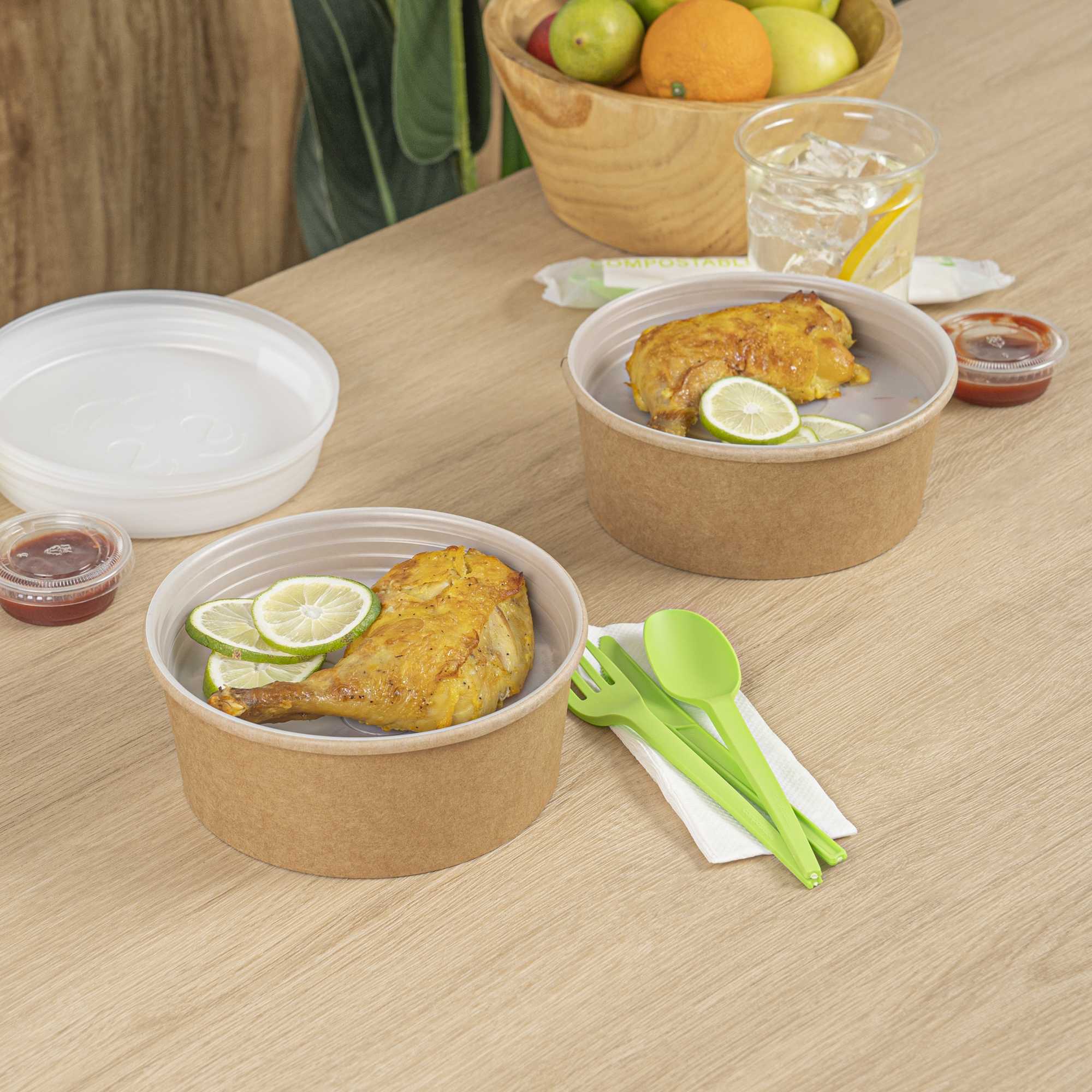 Bio Tek 16 oz White Plastic Insert Tray - Fits 17-45 oz Containers - 50 count box