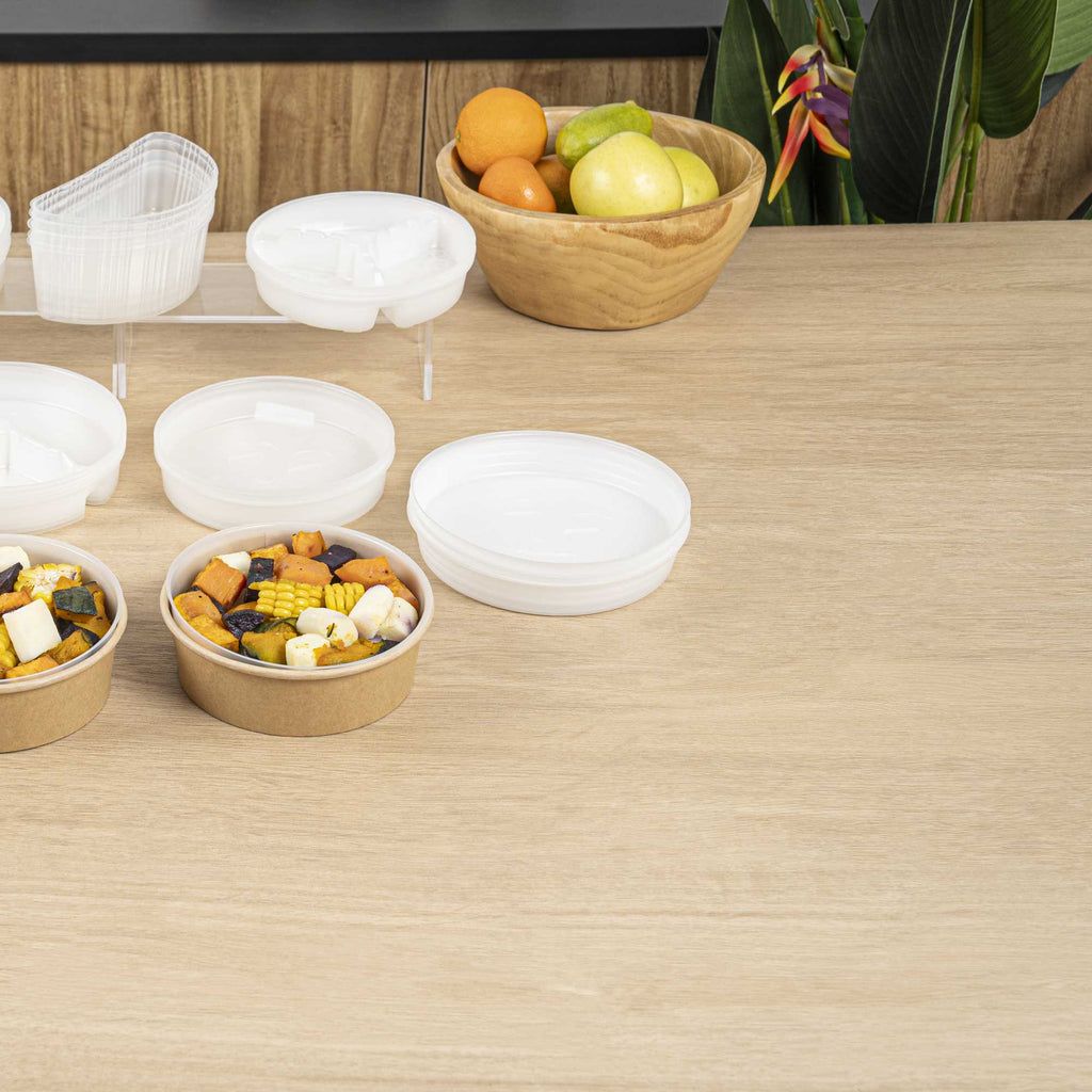 Bio Tek 16 oz White Plastic Insert Tray - Fits 17-45 oz Containers - 50 count box