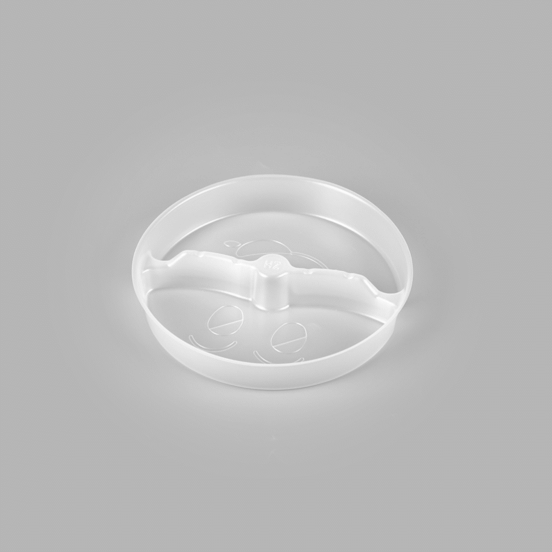 Bio Tek 15 oz White Plastic 2-Compartment Insert Tray - Fits 17-45 oz Containers - 50 count box