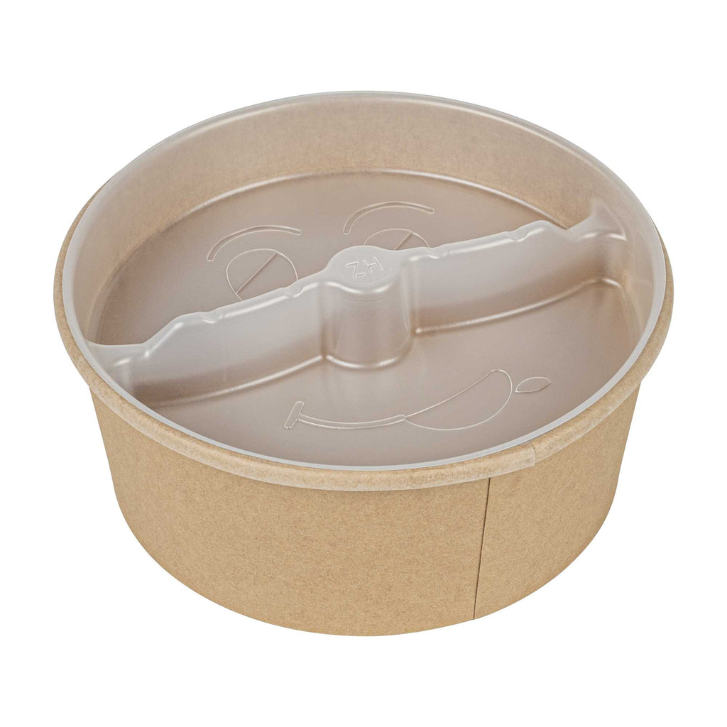 Bio Tek 15 oz White Plastic 2-Compartment Insert Tray - Fits 17-45 oz Containers - 50 count box