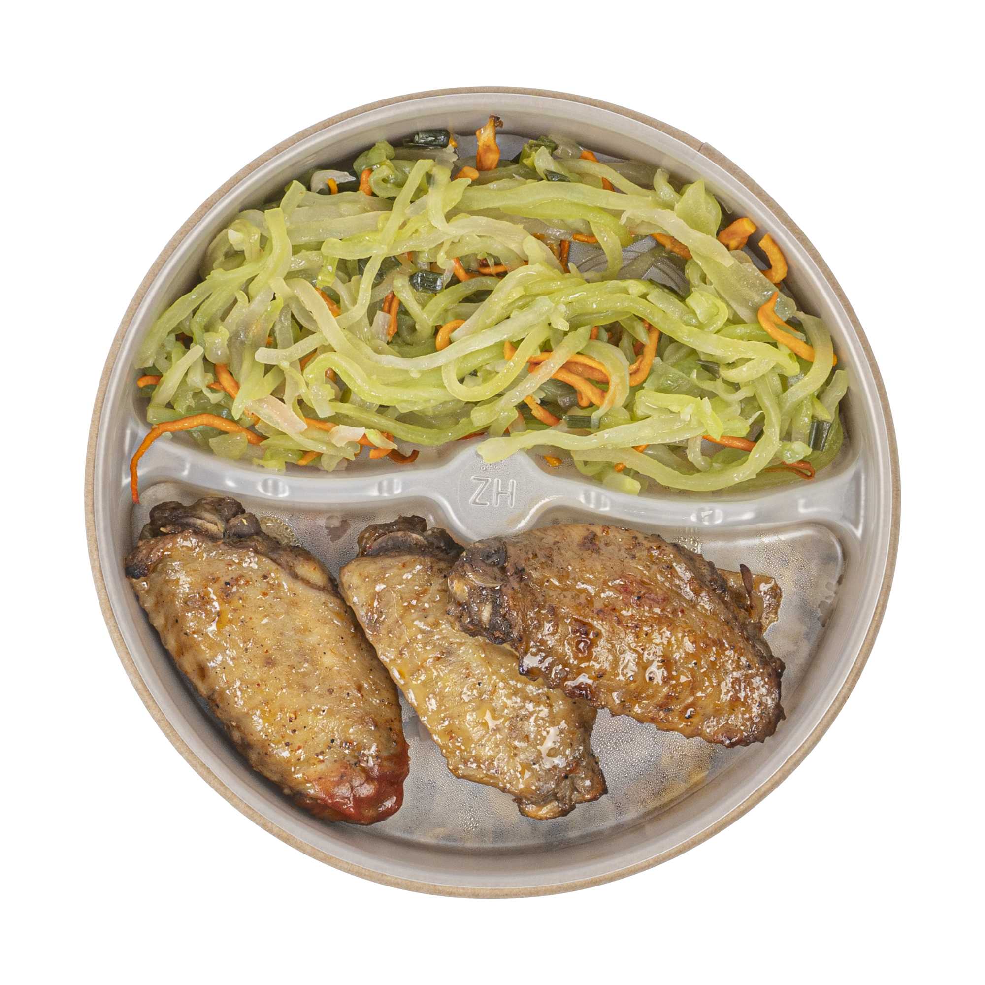 Bio Tek 15 oz White Plastic 2-Compartment Insert Tray - Fits 17-45 oz Containers - 200 count box