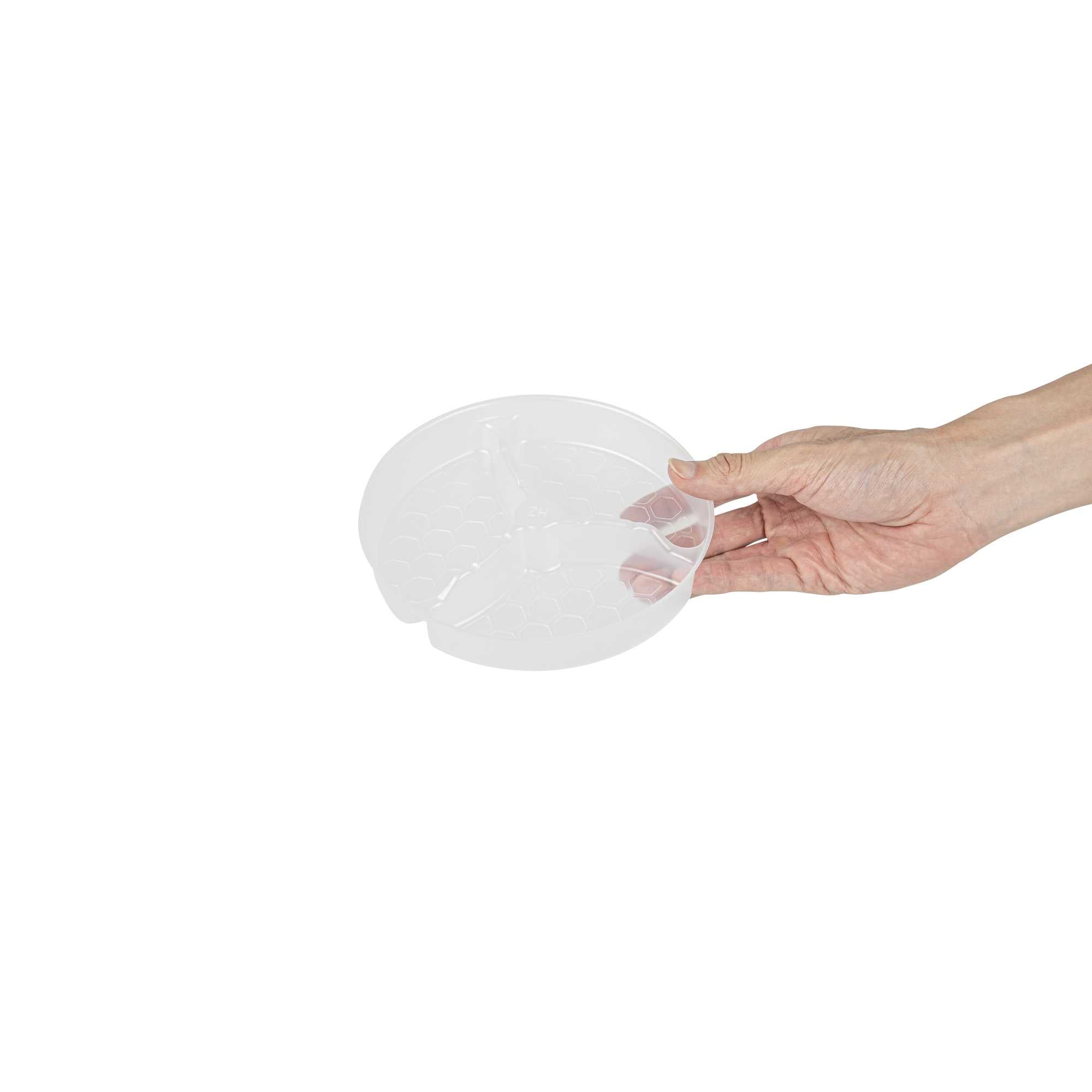 Bio Tek 15 oz White Plastic 3-Compartment Insert Tray - Fits 17-45 oz Containers - 50 count box