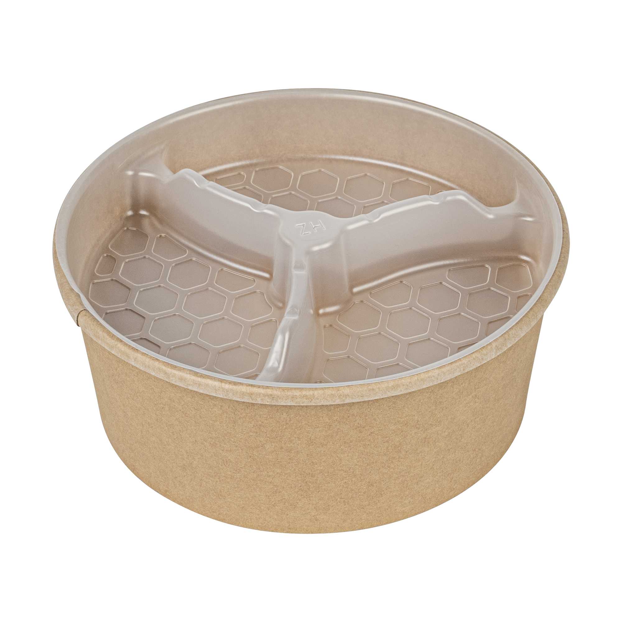 Bio Tek 15 oz White Plastic 3-Compartment Insert Tray - Fits 17-45 oz Containers - 200 count box