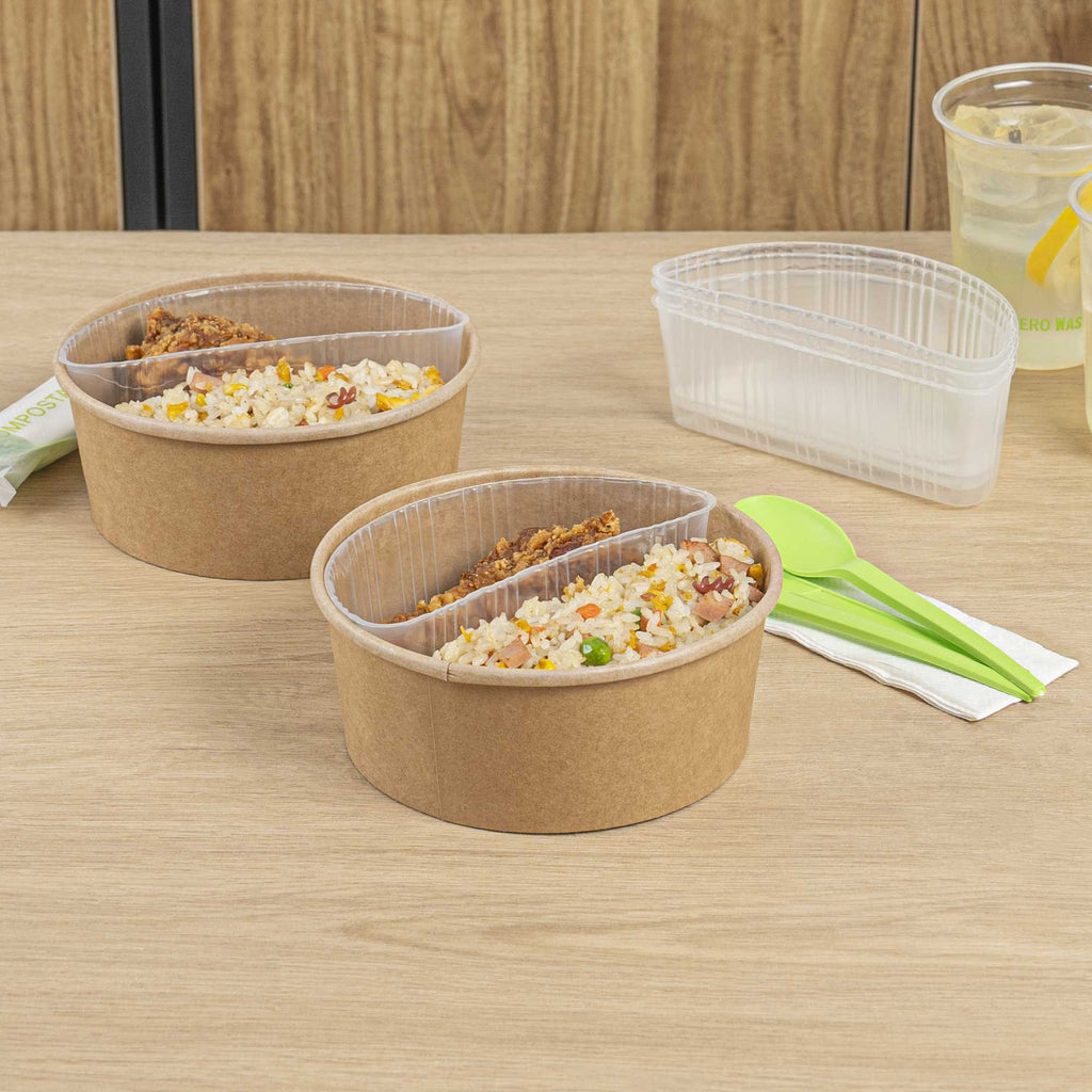 Bio Tek 16 oz White Plastic Half Insert Tray - Fits 17-45 oz Containers - 200 count box
