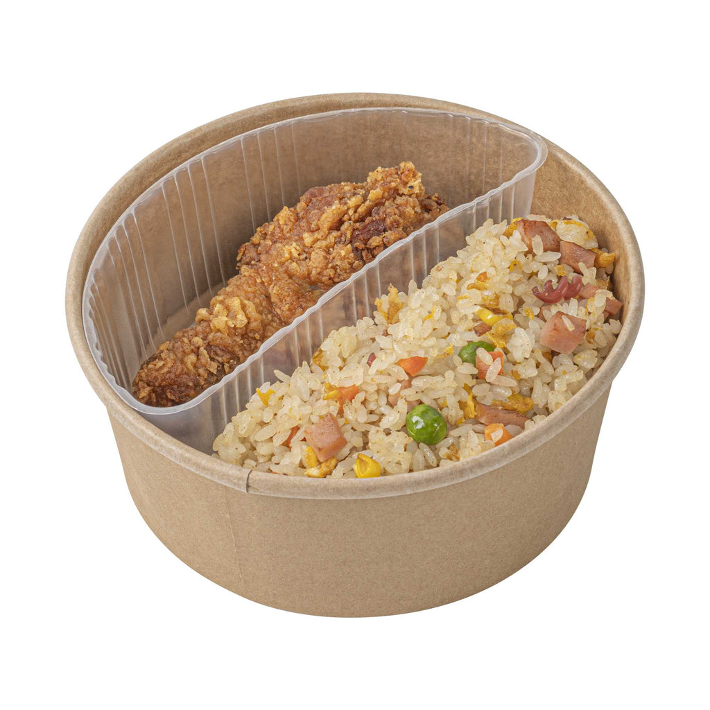 Bio Tek 16 oz White Plastic Half Insert Tray - Fits 17-45 oz Containers - 50 count box