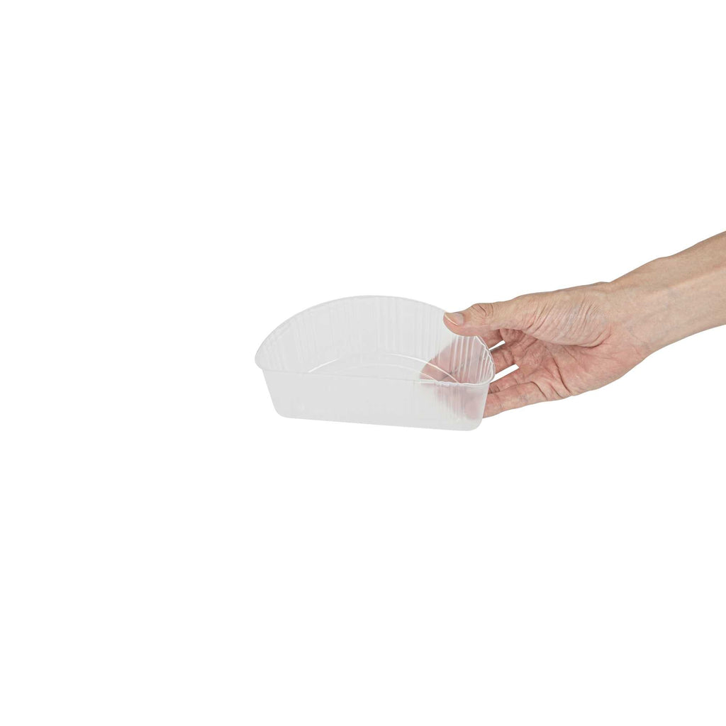 Bio Tek 16 oz White Plastic Half Insert Tray - Fits 17-45 oz Containers - 50 count box