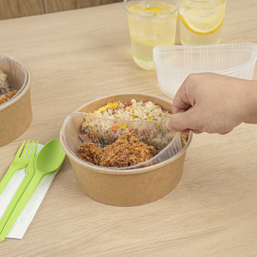 Bio Tek 16 oz White Plastic Half Insert Tray - Fits 17-45 oz Containers - 50 count box