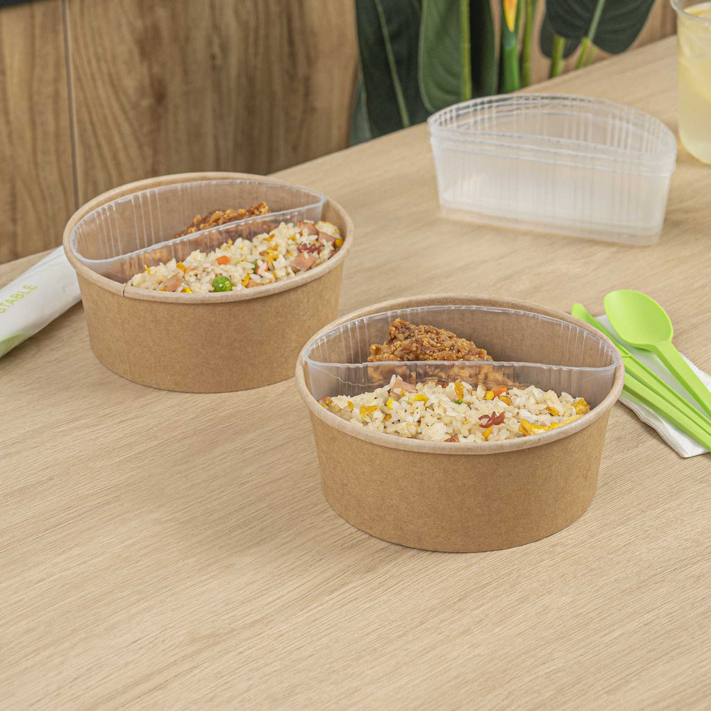 Bio Tek 16 oz White Plastic Half Insert Tray - Fits 17-45 oz Containers - 50 count box