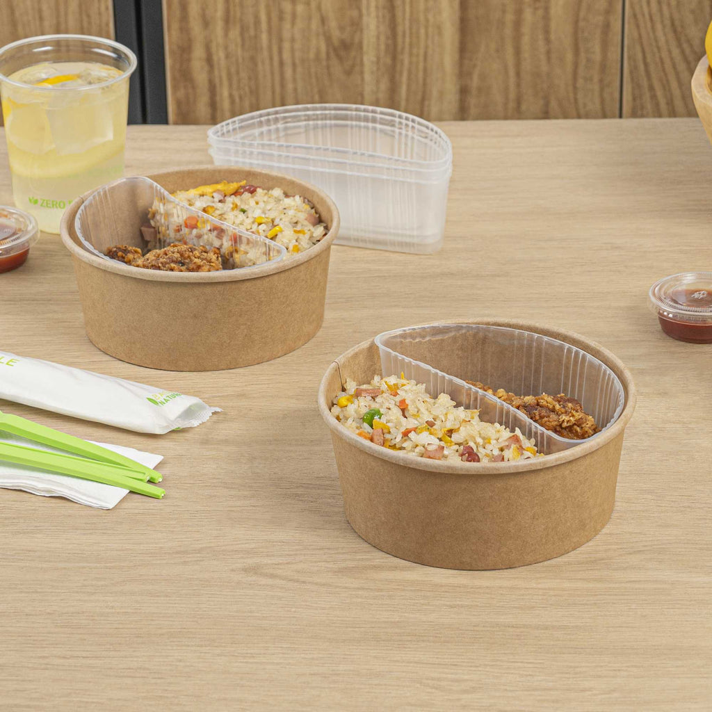 Bio Tek 16 oz White Plastic Half Insert Tray - Fits 17-45 oz Containers - 50 count box