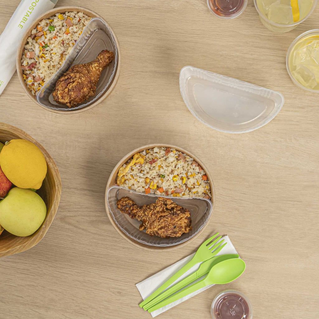 Bio Tek 16 oz White Plastic Half Insert Tray - Fits 17-45 oz Containers - 200 count box