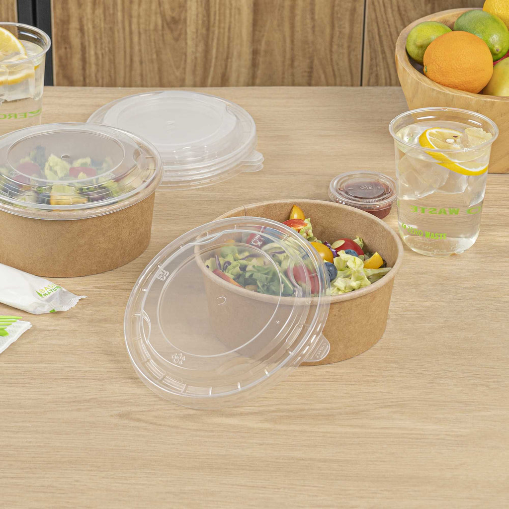 Bio Tek Clear Plastic Take Out Container Lid - Fits 22, 34, 37 and 42 oz Containers - 50 count box