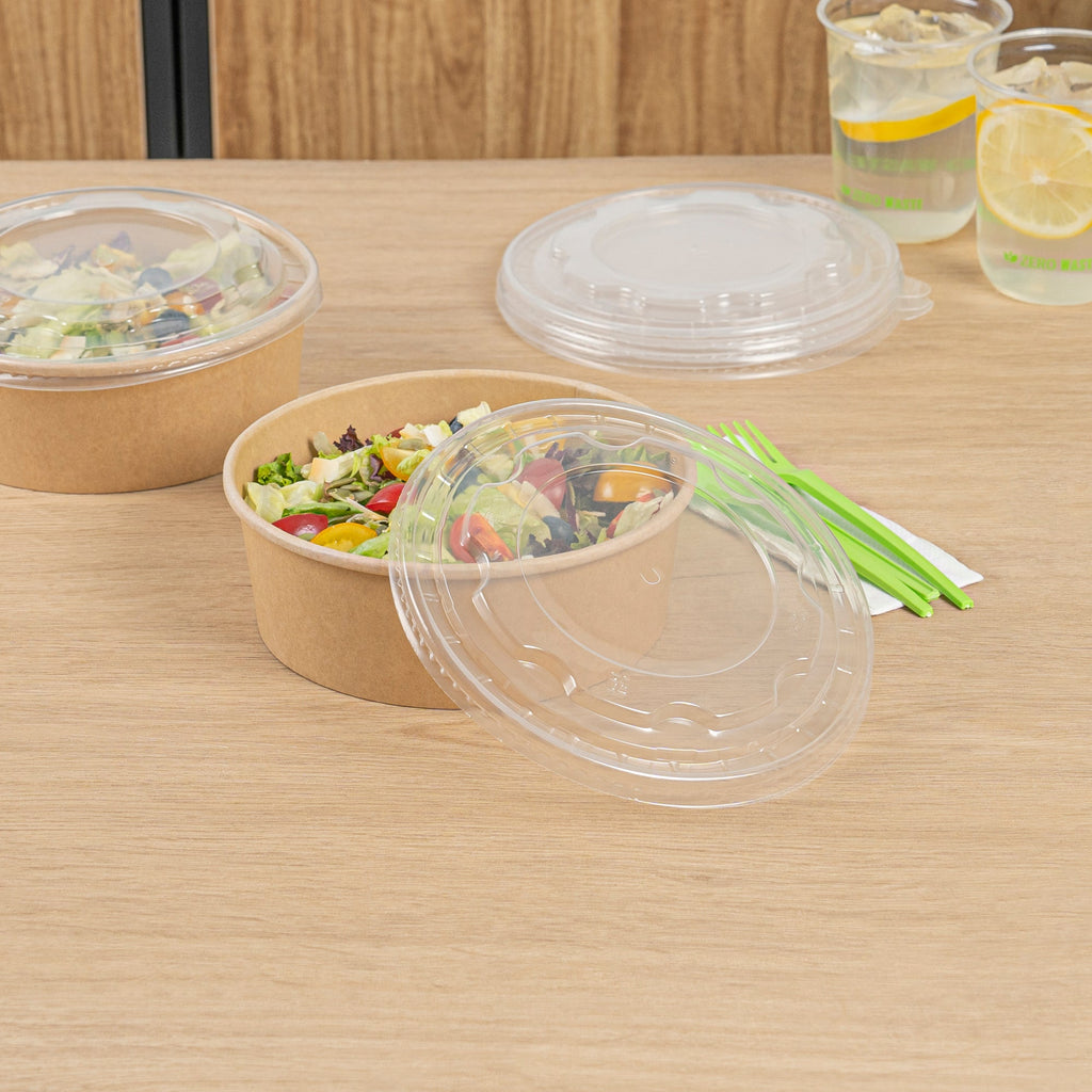 Bio Tek Clear Plastic Take Out Container Lid - Fits 45 oz Containers - 200 count box