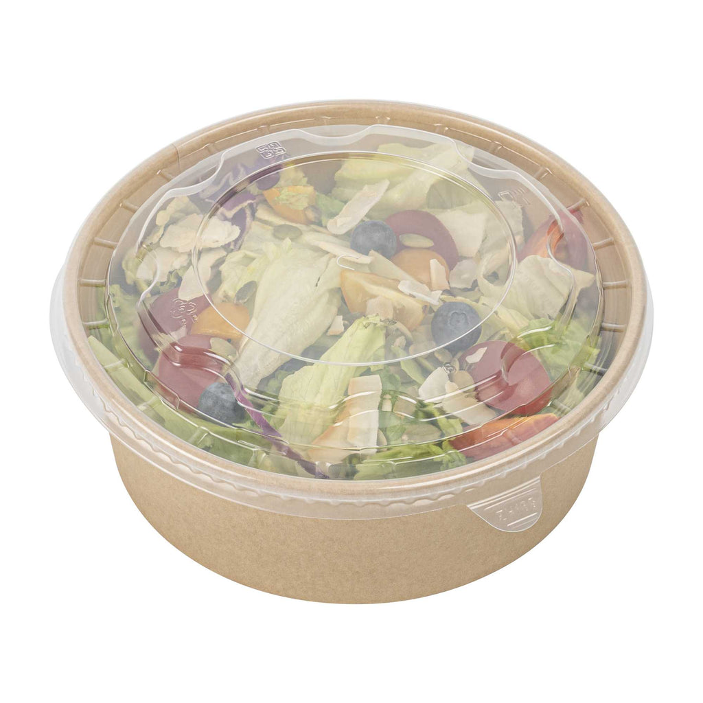 Bio Tek Clear Plastic Take Out Container Lid - Fits 45 oz Containers - 50 count box