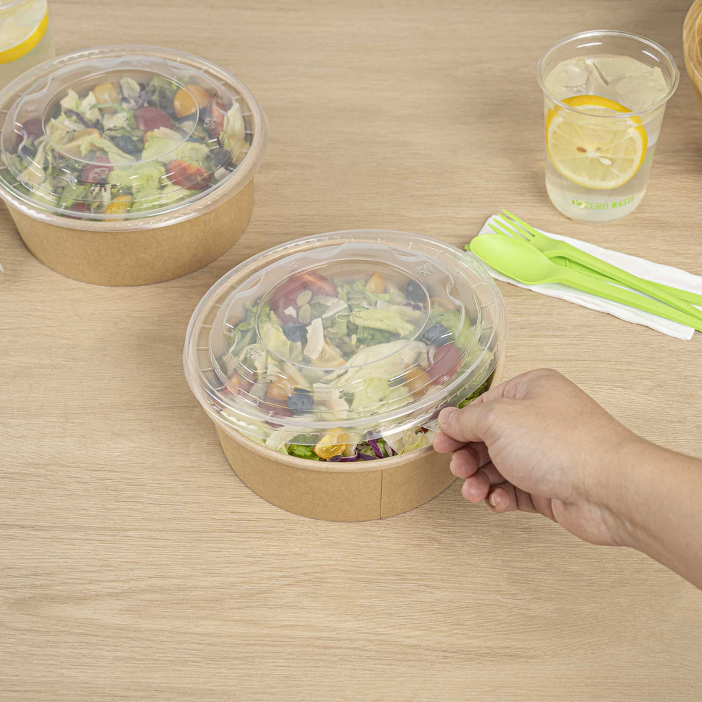 Bio Tek Clear Plastic Take Out Container Lid - Fits 45 oz Containers - 50 count box