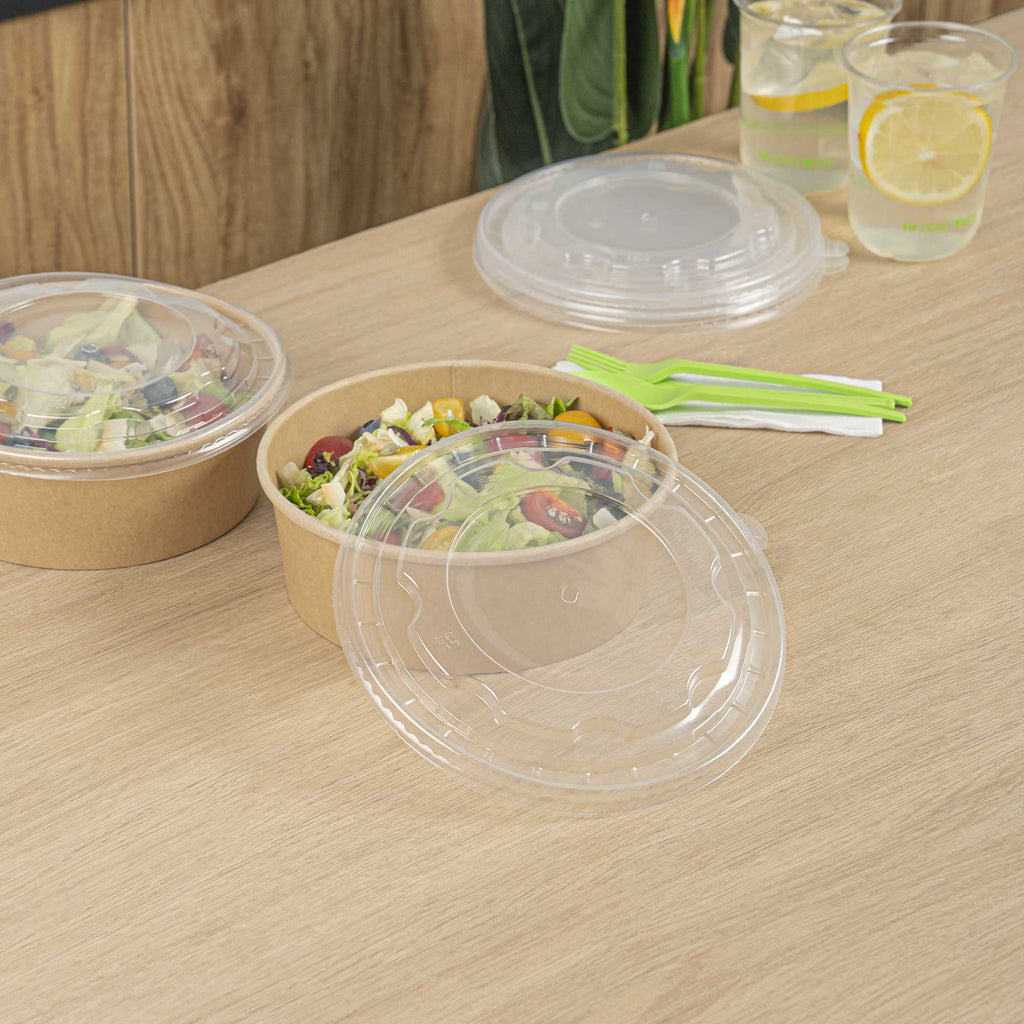 Bio Tek Clear Plastic Take Out Container Lid - Fits 45 oz Containers - 50 count box